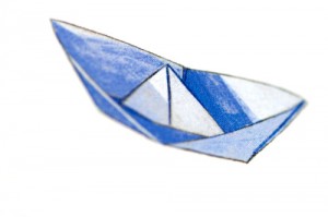 Illustration Papierschiffchen für ein Kinderbuch