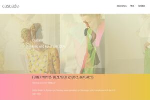 Webdesign und Umsetzung Cascade: swissmade Mode