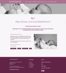Webdesign und Umsetzung Pure-Bodywork: Baby-Shiatsu